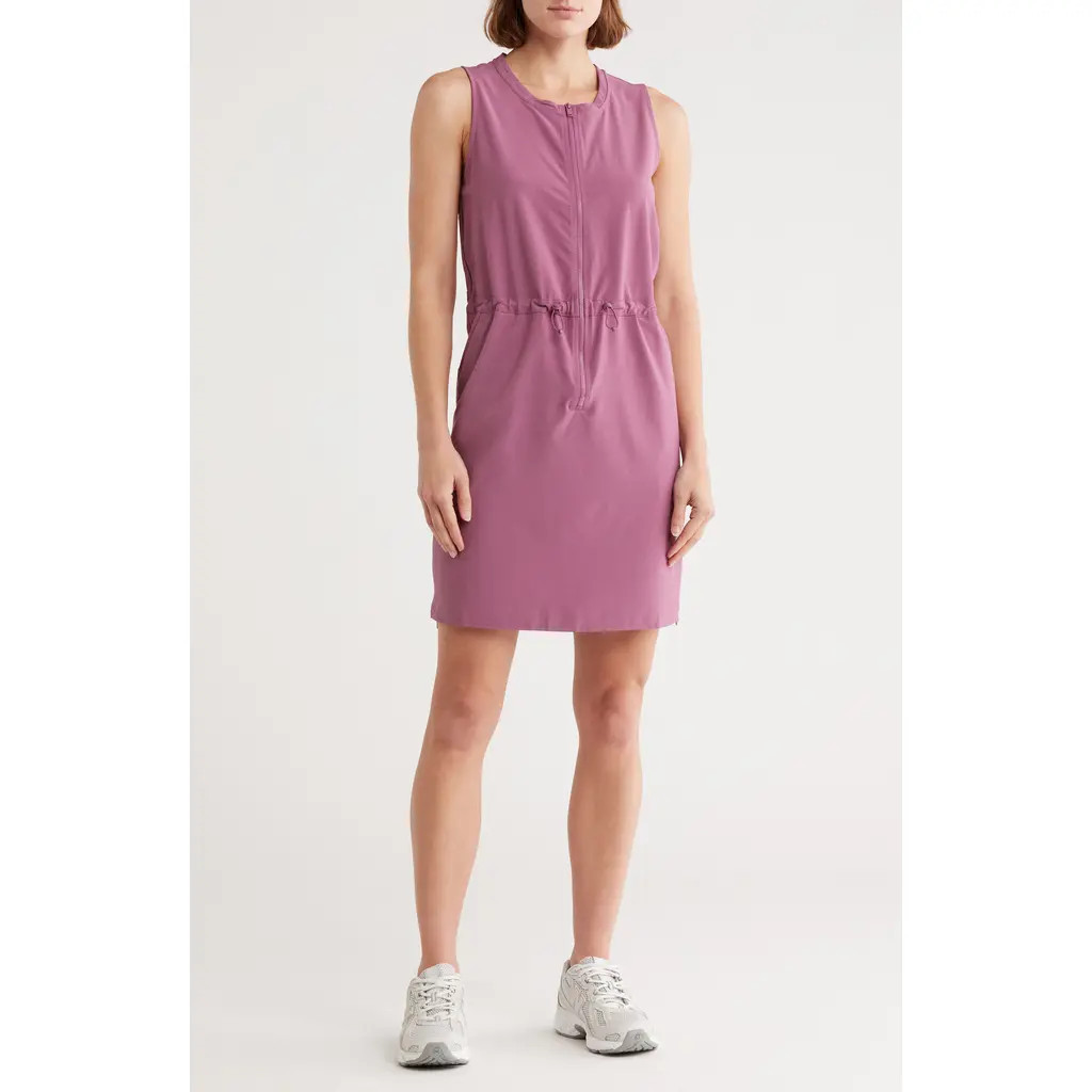 Z by Zella Venture Sleeveless Front Zip Utility Dress in Purple Thunder at Nordstrom Rack, Size Medium | Nordstrom Rack