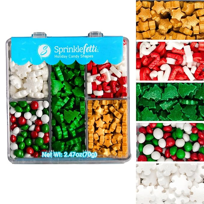 Sweets Indeed Christmas Sprinkle Tackle Box – 2.53 oz | Festive Holiday Sprinkles with Gold Sta... | Amazon (US)
