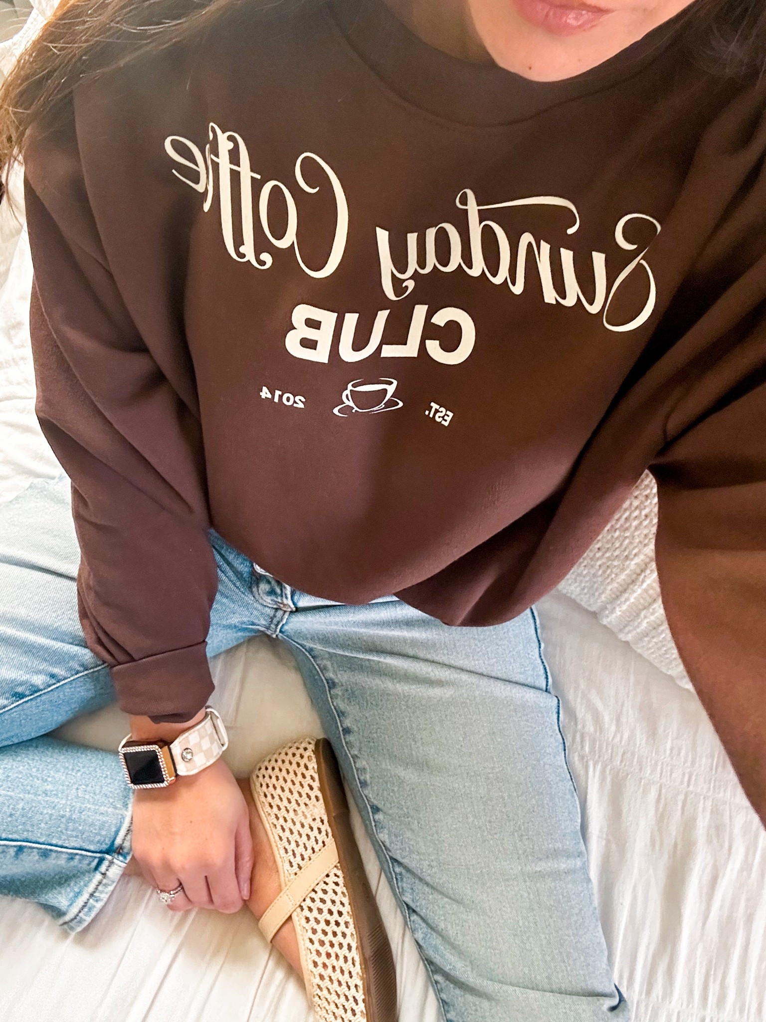 Sunday coffee! ☕️ 
Sweatshirt Target size small 
Jeans tts short 
Shoes tts 

#LTKFindsUnder100 #LTKFindsUnder50 #LTKStyleTip