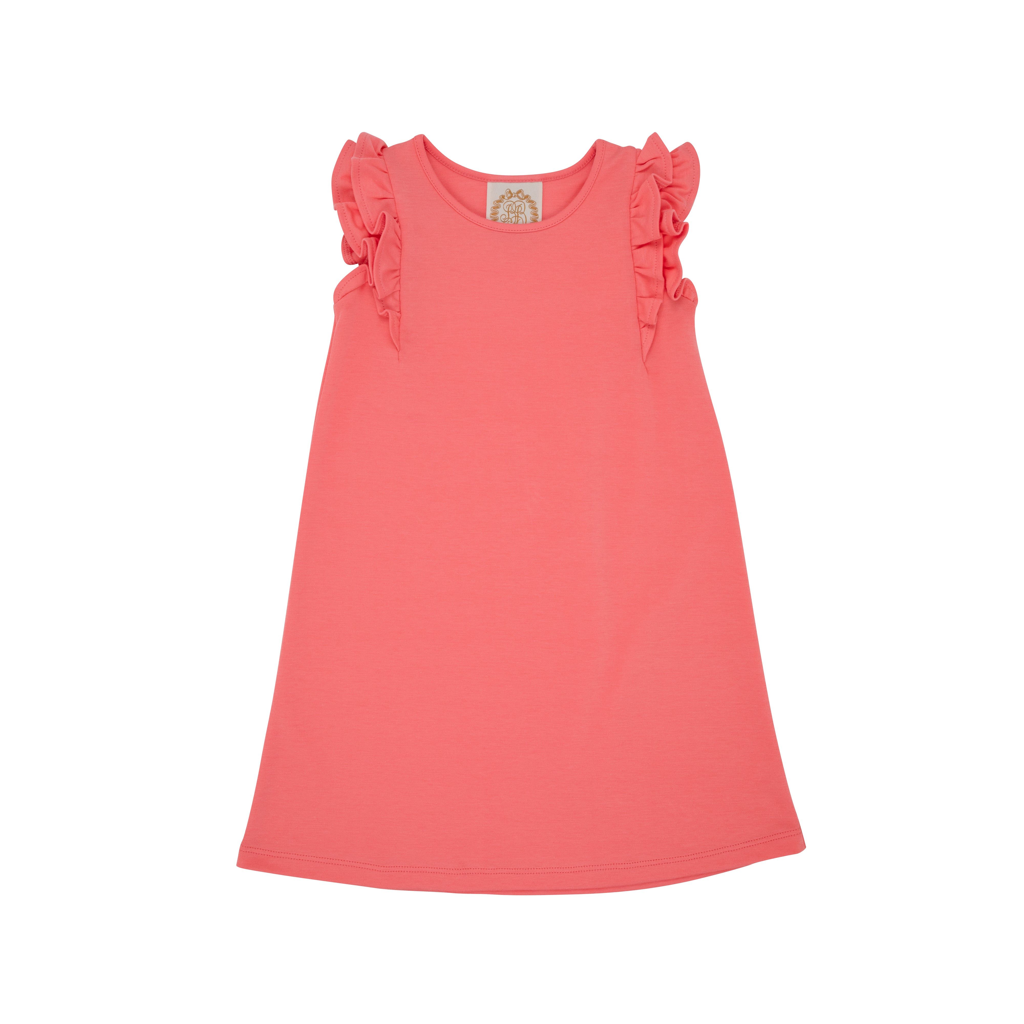Ruehling Ruffle Dress - Parrot Cay Coral | The Beaufort Bonnet Company
