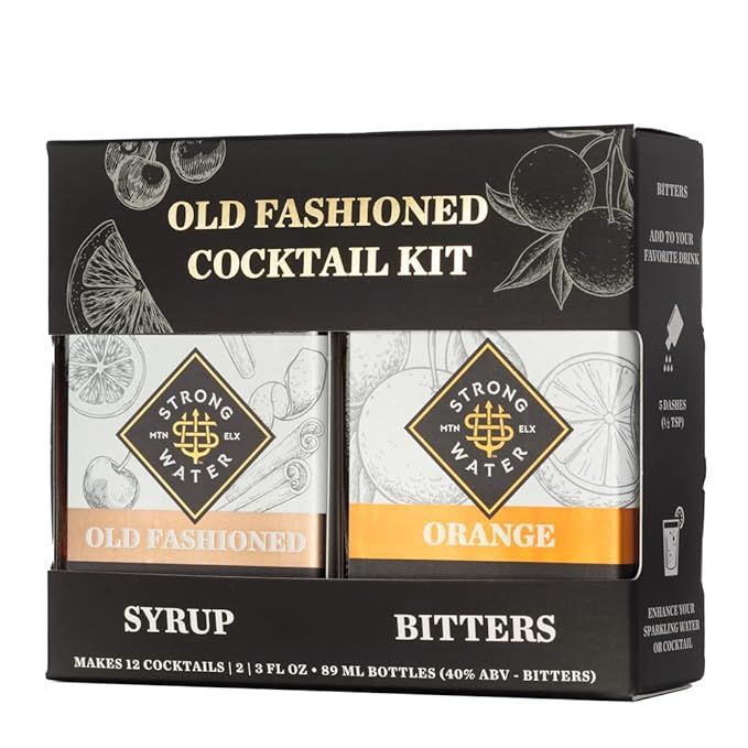 Strongwater Old Fashioned Cocktail Kit - Old Fashioned Gift Set with Old Fashioned Syrup & Orange... | Amazon (US)