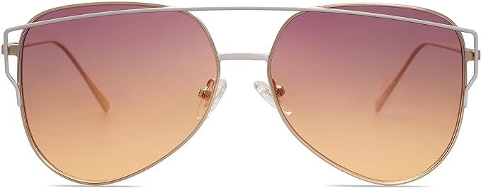 SOJOS Oversized Sunglasses for Women, Trendy Double Bridge UV400 Protection Lens Women's Shades S... | Amazon (US)
