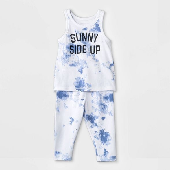 Grayson Mini Baby Boys' 2pc Tie-Dye Sunny Side Up Top & Bottom Set - White | Target