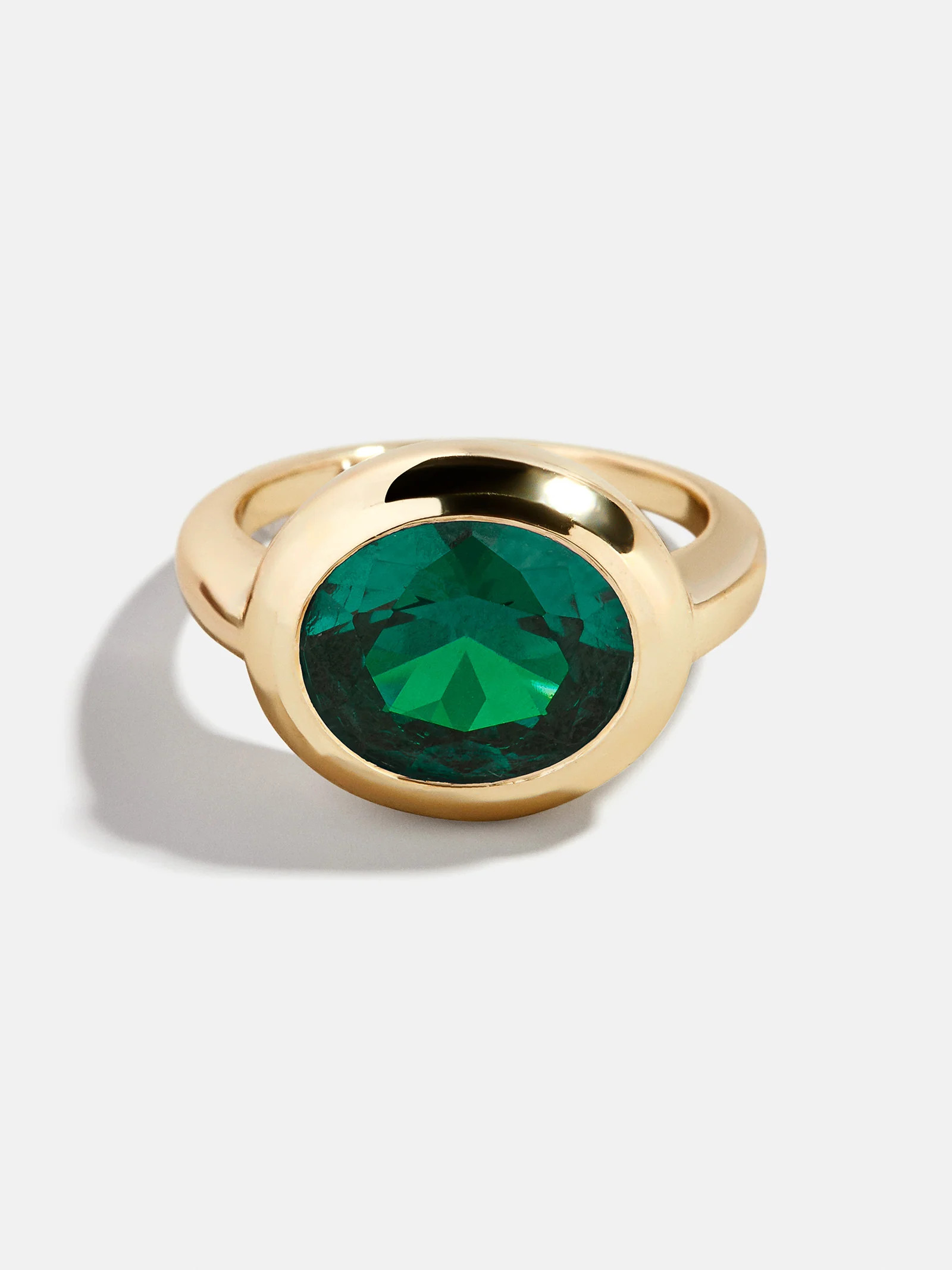 Gold Cubic Zirconia Custom Birthstone Ring - Emerald | BaubleBar
