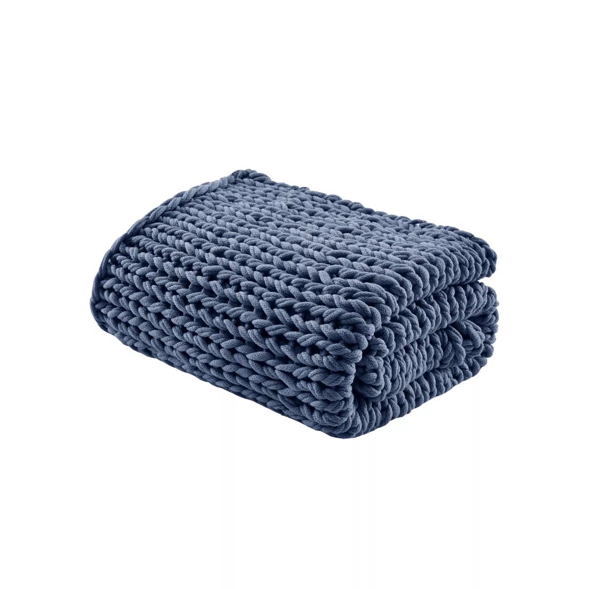 50"x60" Chunky Double Knit Handmade Throw Blanket Indigo - Madison Park | Target