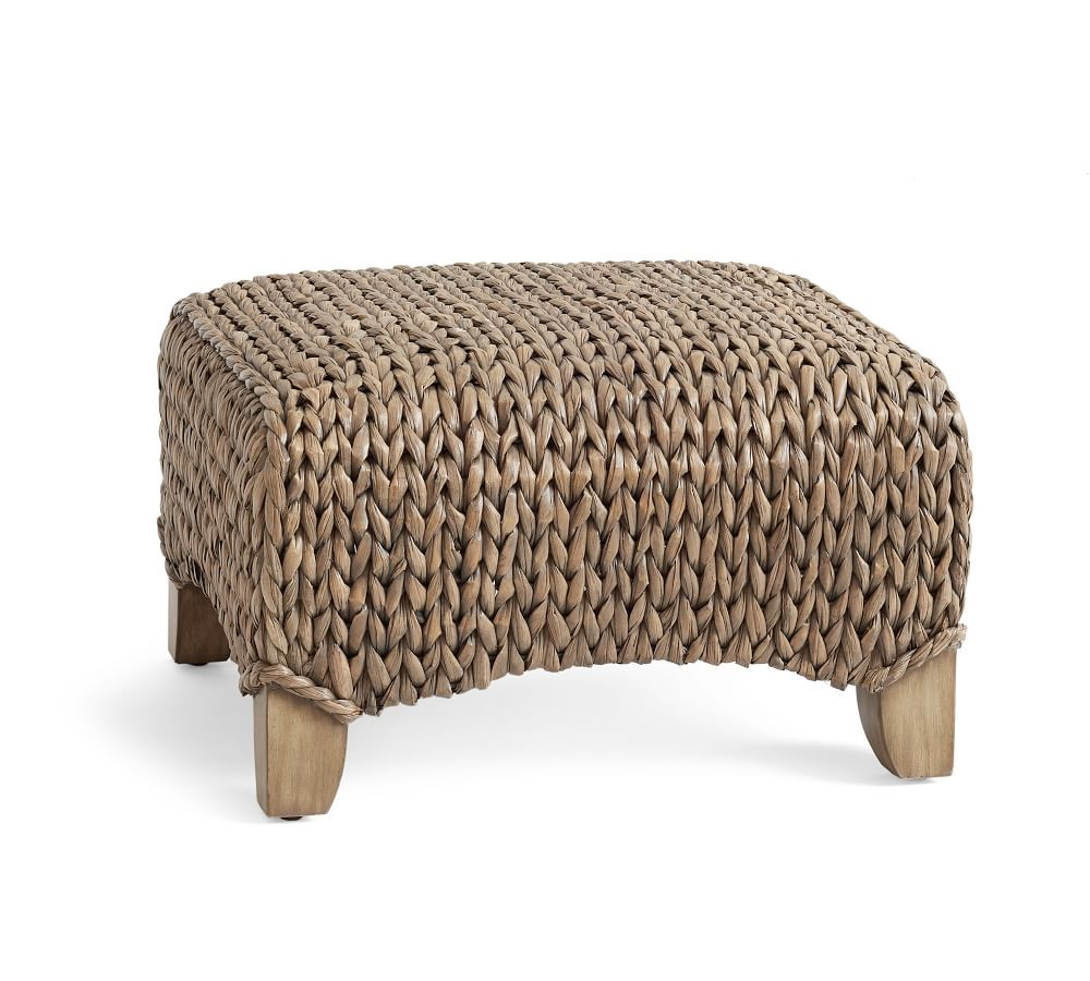 Seagrass Wingback Ottoman | Pottery Barn (US)