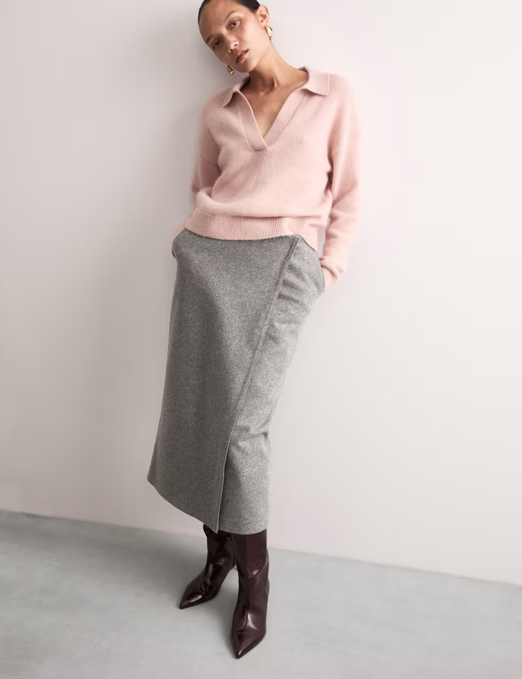 Melton Wool Midi Wrap Skirt | Marks & Spencer (UK)