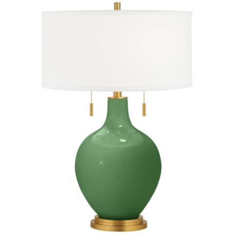 Color Plus Toby Brass 28" Garden Grove Green Glass Table Lamp - #95P83 | Lamps Plus | Lamps Plus
