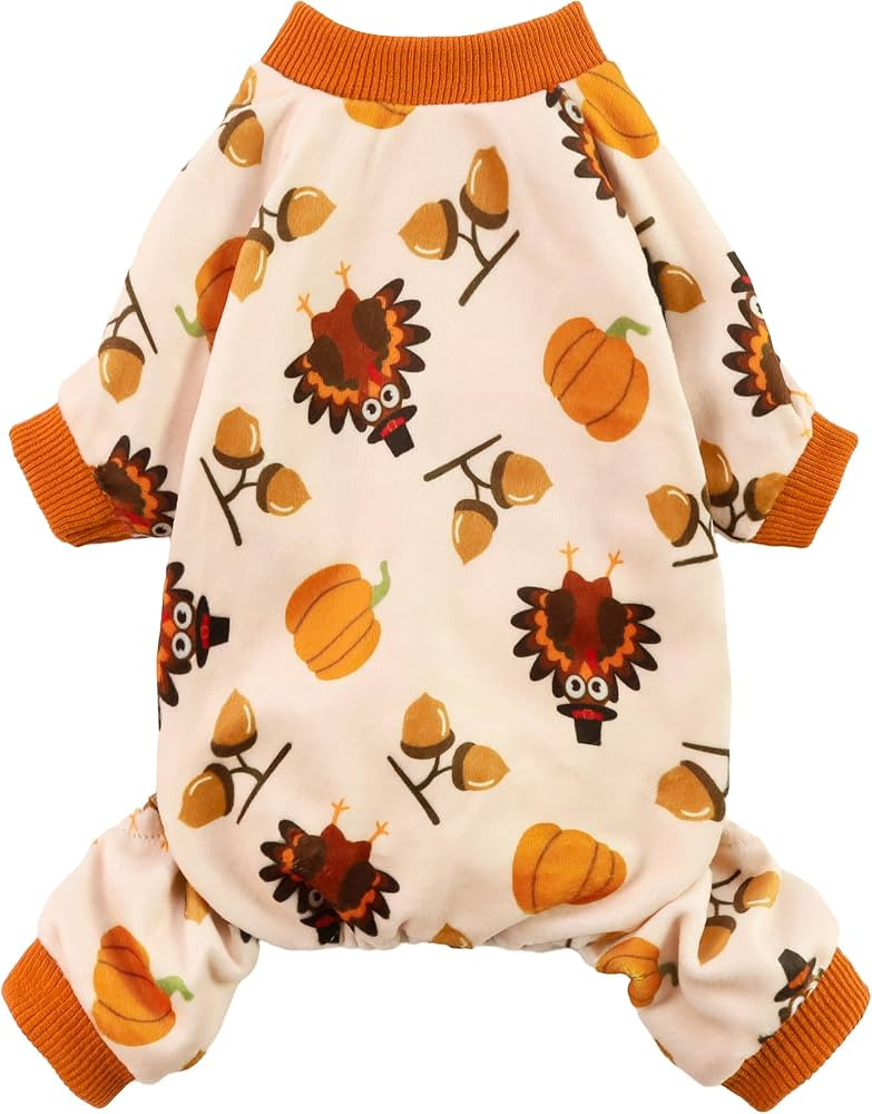 Fitwarm Thanksgiving Turkey Dog Pajamas, Funny Dog Winter Clothes for Small Dogs Girl Boy, Pet Ju... | Amazon (US)