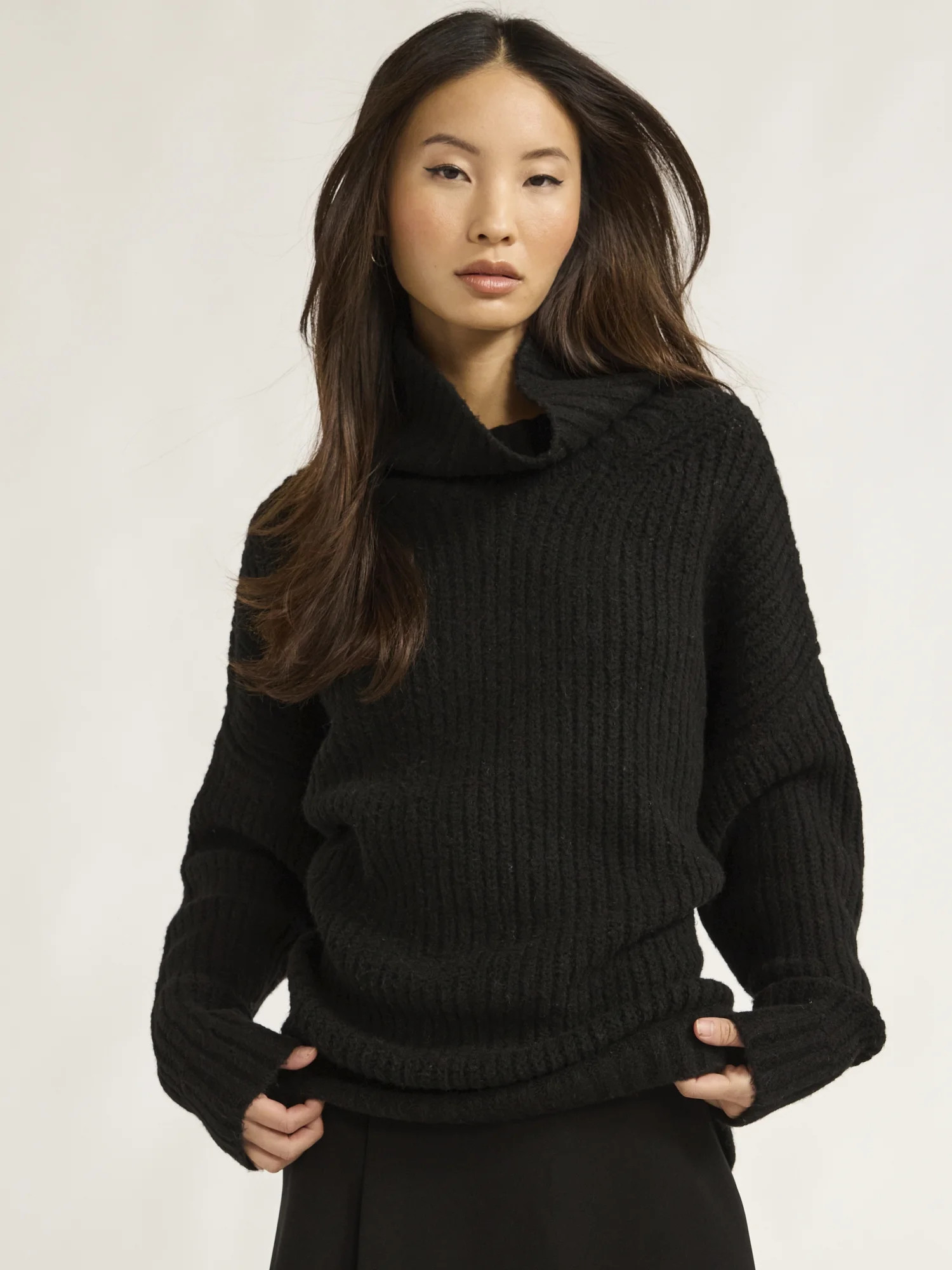 Scoop Women’s Chunky Funnel Neck Sweater, Lightweight, Sizes XS-XXL | Walmart (US)