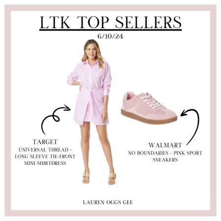 Yesterday’s Top Sellers are in! 

Y’all LOVED the striped tie front mini shirt dress I showed from Target the other day, as well as the pink No Boundaries sport sneakers from Walmart. Pair these two best sellers together to create such a cute look for the summer! 

#LTKxWalmart #LTKOver40 #LTKMidsize