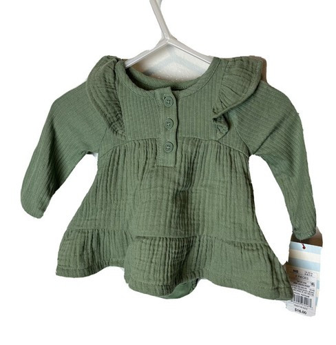 Baby Girl New Cat & Jack Newborn Olive Green Ruffle 2pc Dress W Bloomers Newborn  | eBay | eBay US
