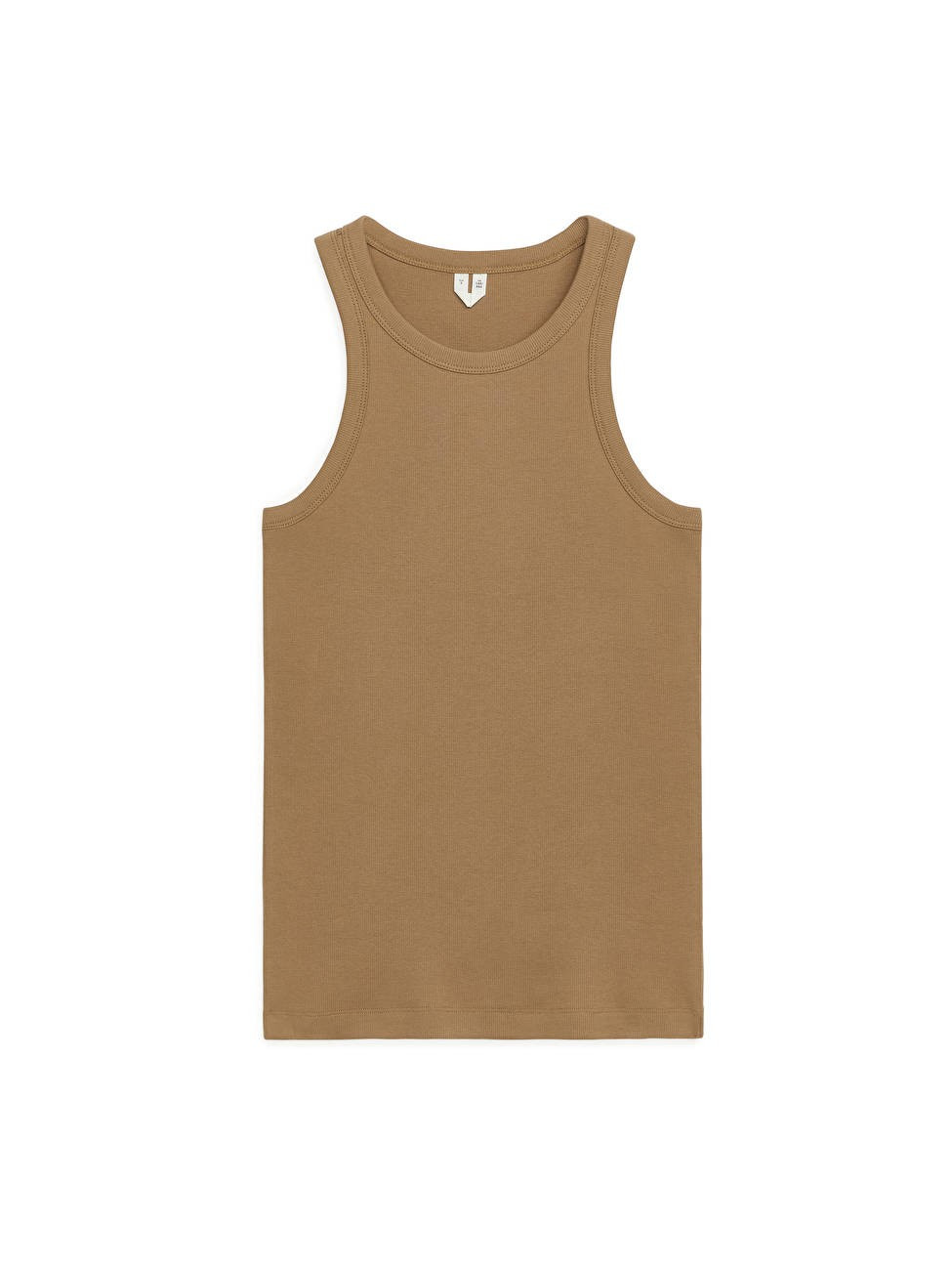 Ribbed Racer Tank - Dark Beige - Tops - ARKET IE | ARKET (US&UK)