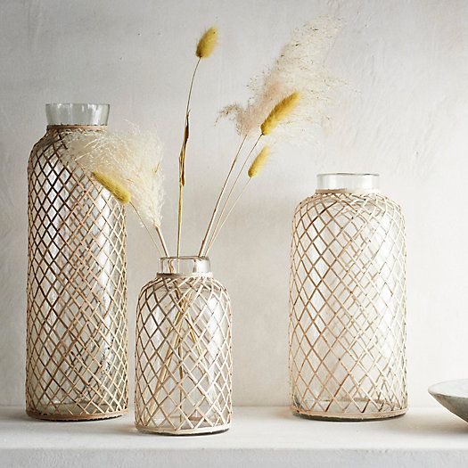 Rattan Wrapped Glass Vase | Terrain