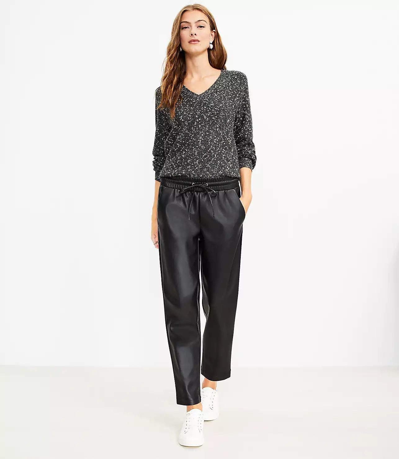 Pull On Slim Pants in Faux Leather | LOFT