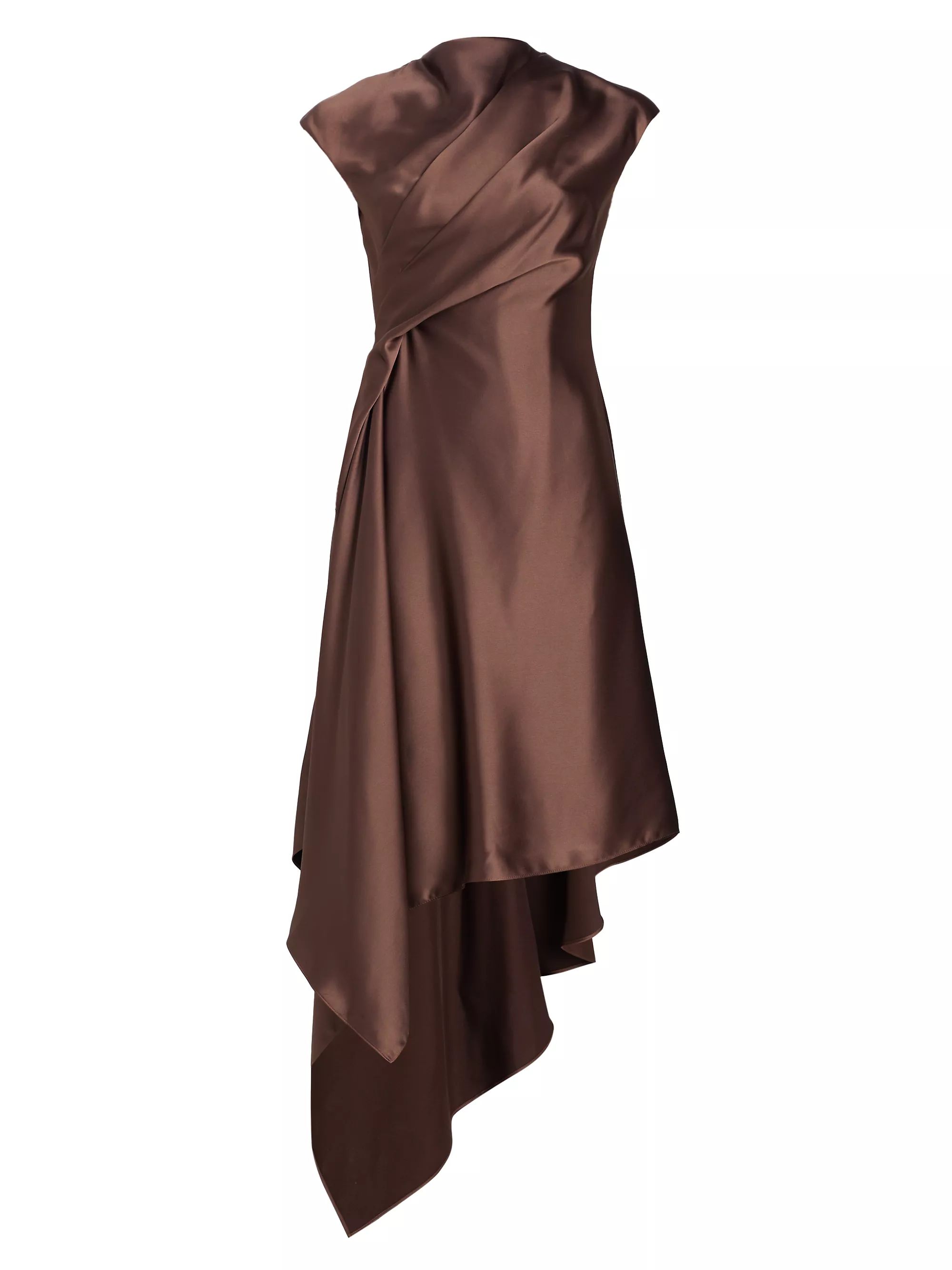 Draped Satin Asymmetric Cocktail Dress | Saks Fifth Avenue