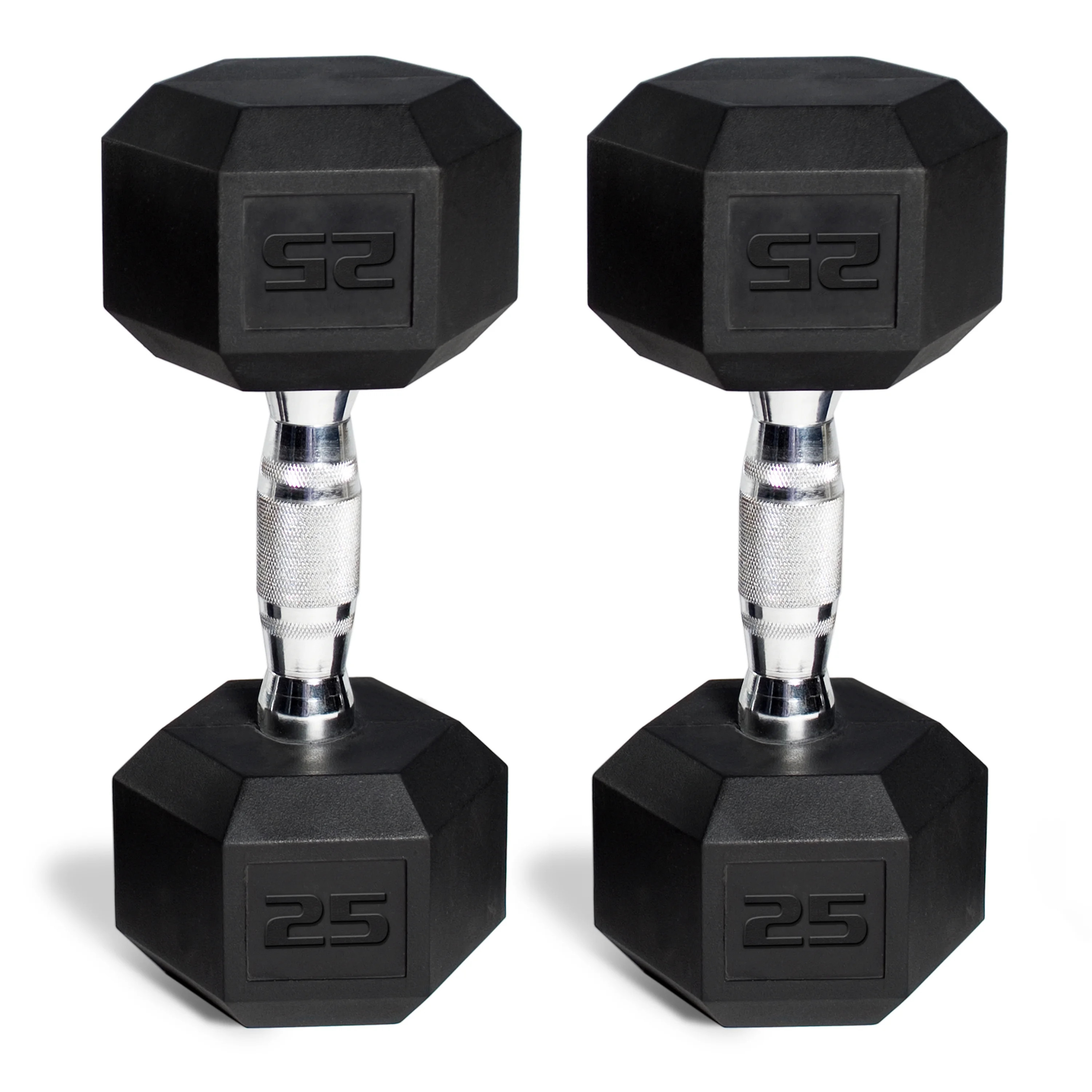 CAP Barbell, 25lb Coated Rubber Hex Dumbbell, Pair (Ships in 2 Boxes) | Walmart (US)