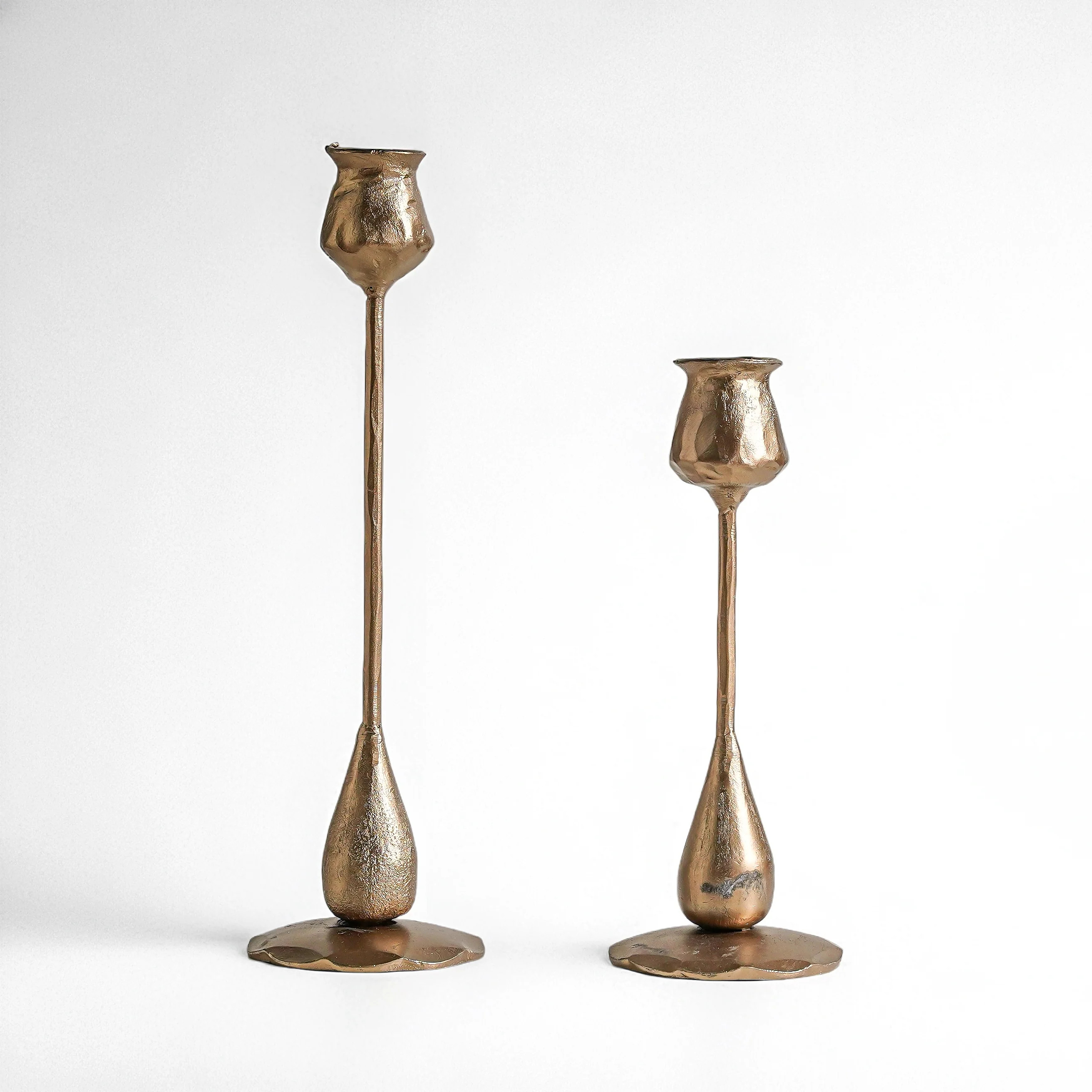 Tulip Brass Taper Holder Set | MJHome