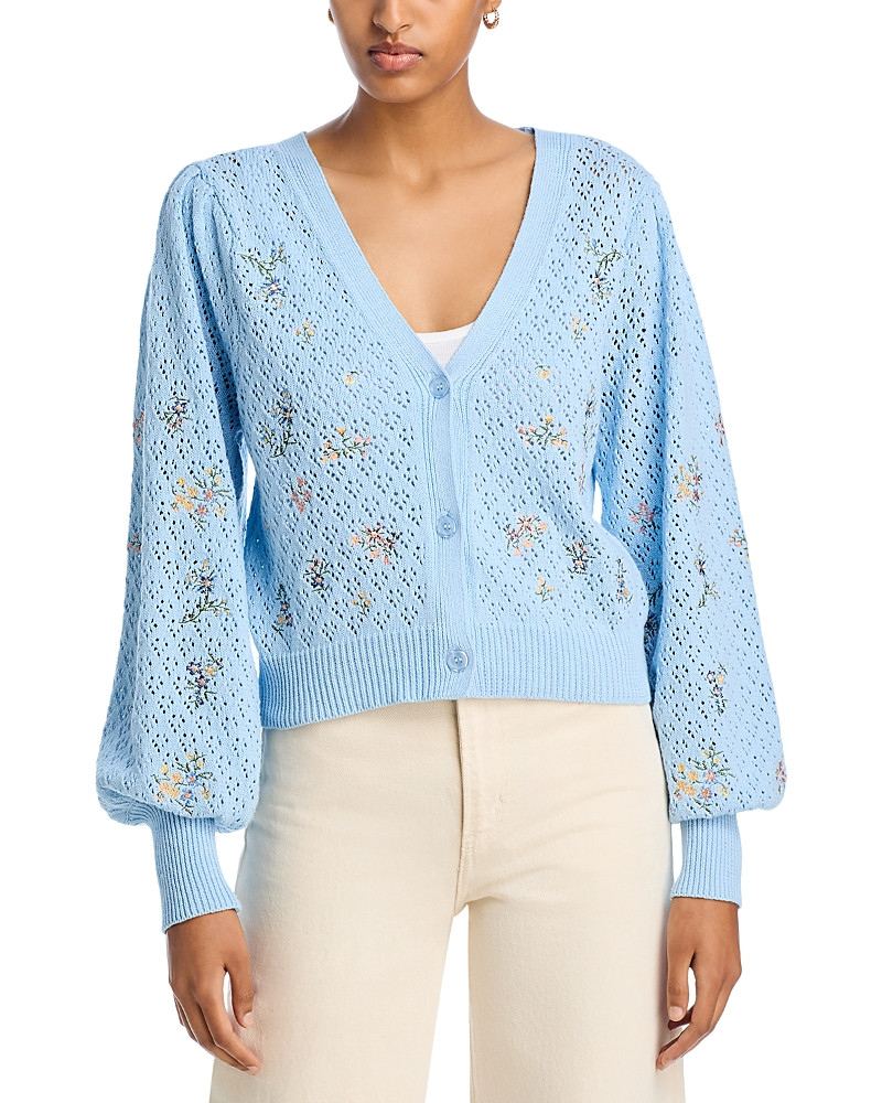 Aqua Floral Pointelle Cardigan - Exclusive | Bloomingdale's (US)