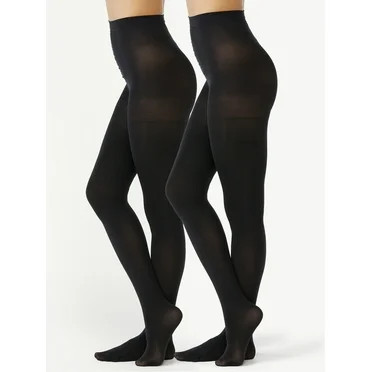Joyspun Women's High Waist Shaping Tights, 2-Pack, Sizes S to 3XL | Walmart (US)
