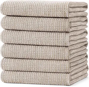 Homaxy Premium Kitchen Towels(18”x 28”, 6 Pack), Large Cotton Kitchen Hand Towels, Flat and T... | Amazon (US)