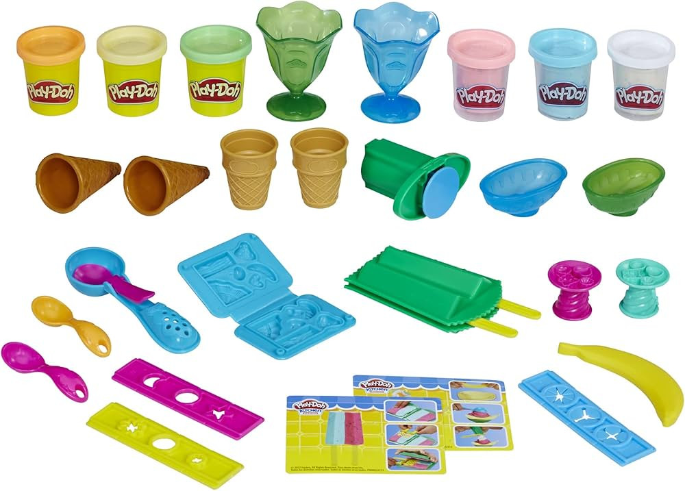 Play-Doh Kitchen Creations Ice Cream Party Play Food Set with 6 Play-Doh Colors, 2-Ounce Cans (Am... | Amazon (US)