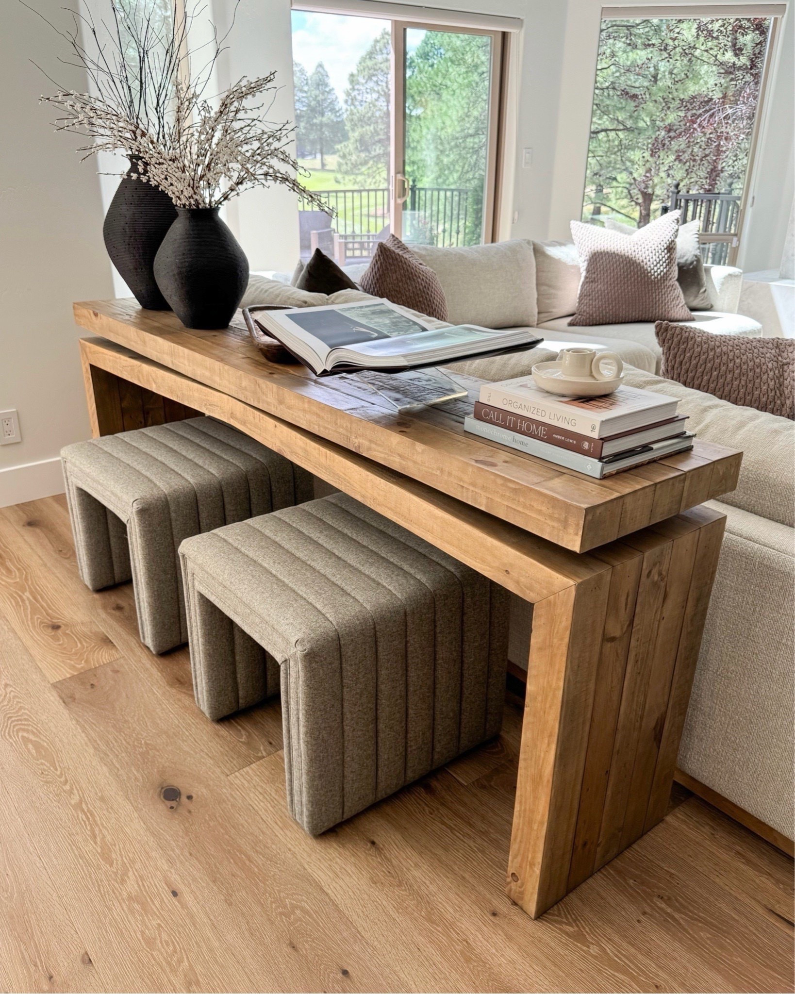 console table(comes in a variety of colors),  ottomans (5 colors), and vases(I have the light ones as well)

Sectional sofa is color Oasis in Shell textured weave…amazing for kids/pets
Living room furniture, decor on sale 
 

#LTKSeasonal #LTKOver40 #LTKHome