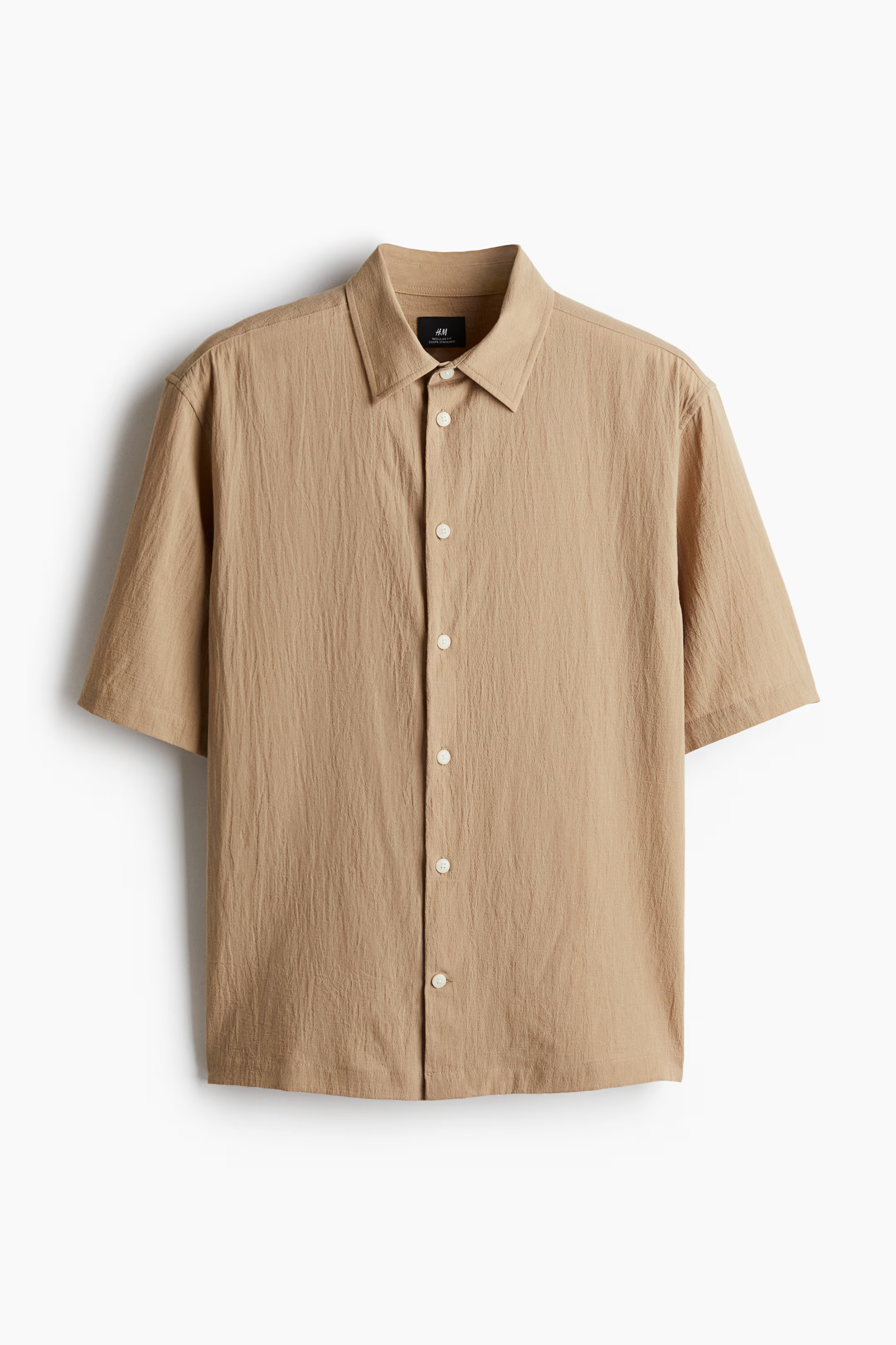 Regular-Fit Crinkled Short-Sleeved Shirt | H&M (US + CA)