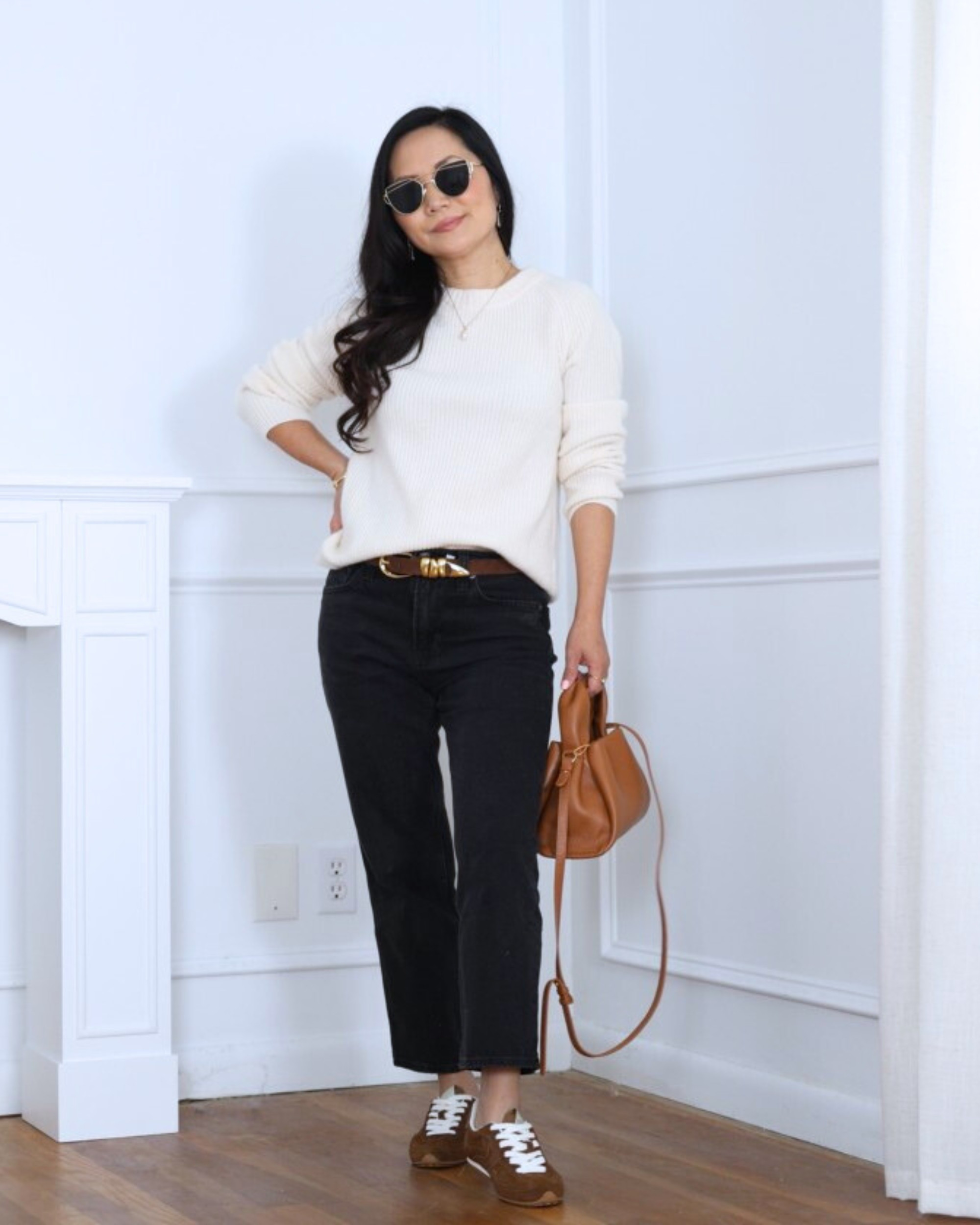 Keeping it casual and cozy today — I’m wearing a cashmere sweater and bag from Quince, black jeans from GAP, and my go-to Steve Madden sneakers. Simple, comfy, but still put-together. I’m 5’2, wearing size XS.

#LTKStyleTip #LTKOver40 #LTKPetite