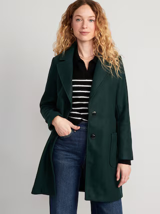 Oversized Soft-Brushed Overcoat for Women | Old Navy (US)