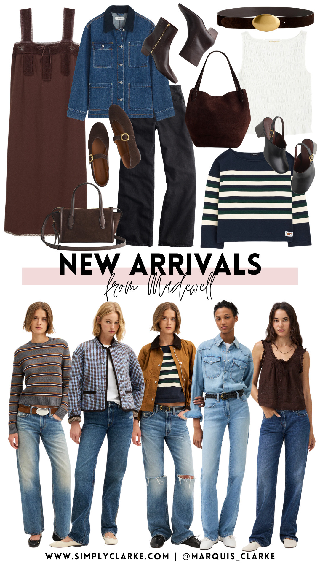 Madewell’s newest arrivals are making fall dressing effortless! So many good denim staples, rich chocolate-brown accessories, classic stripes and easy layering pieces! Which find are you clicking on first?

Madewell new arrivals - Madewell fall finds - fall outfit ideas - women’s fall fashion - denim outfit - chocolate brown accessories - fall wardrobe staples - casual fall style

#Madewell #MadewellFinds #FallFashion #FallOutfits #NewArrivals #WomensFashion #LTKStyle
 

 #LTKootd #LTKmomlife #LTKSeasonal