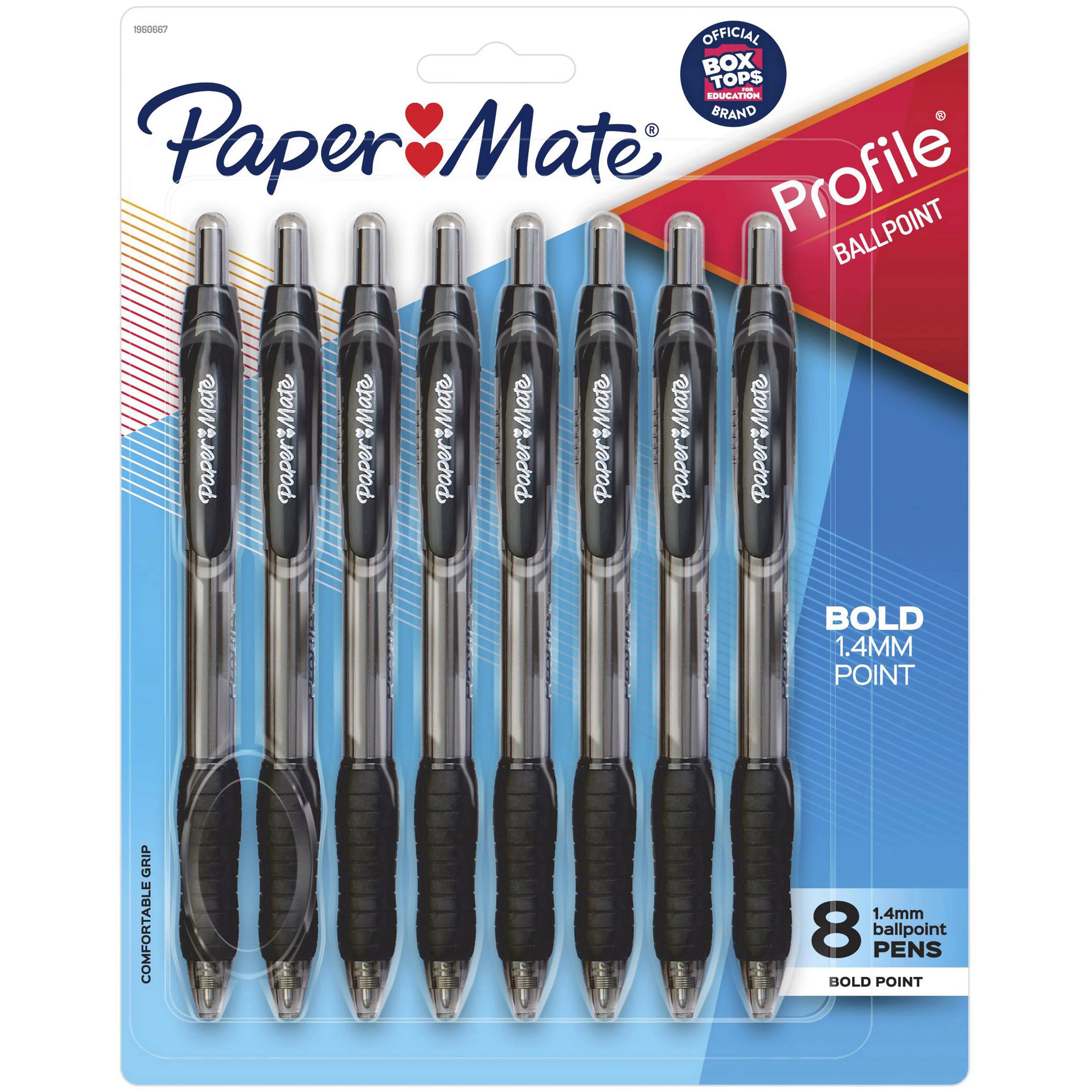 Paper Mate Profile Retractable Ballpoint Pens, Bold Tip, Black, 8 Count | Walmart (US)