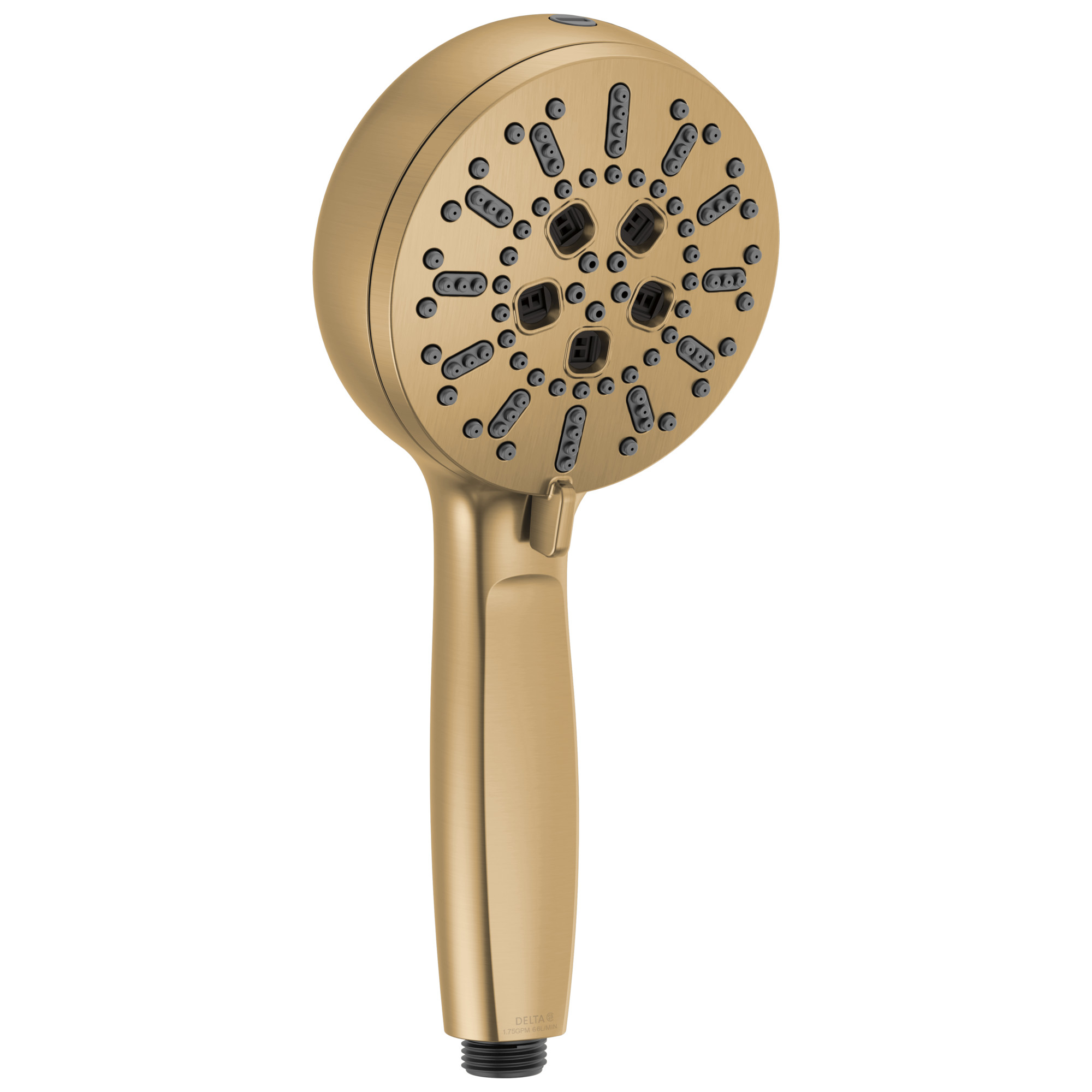 Delta ProClean 7.0 -Spray Lumicoat Champagne Bronze 4.5-in Round Handheld Shower Head High Pressure 1.75 GPM Rubber | 59584-CZ-PR-PK | Lowe's