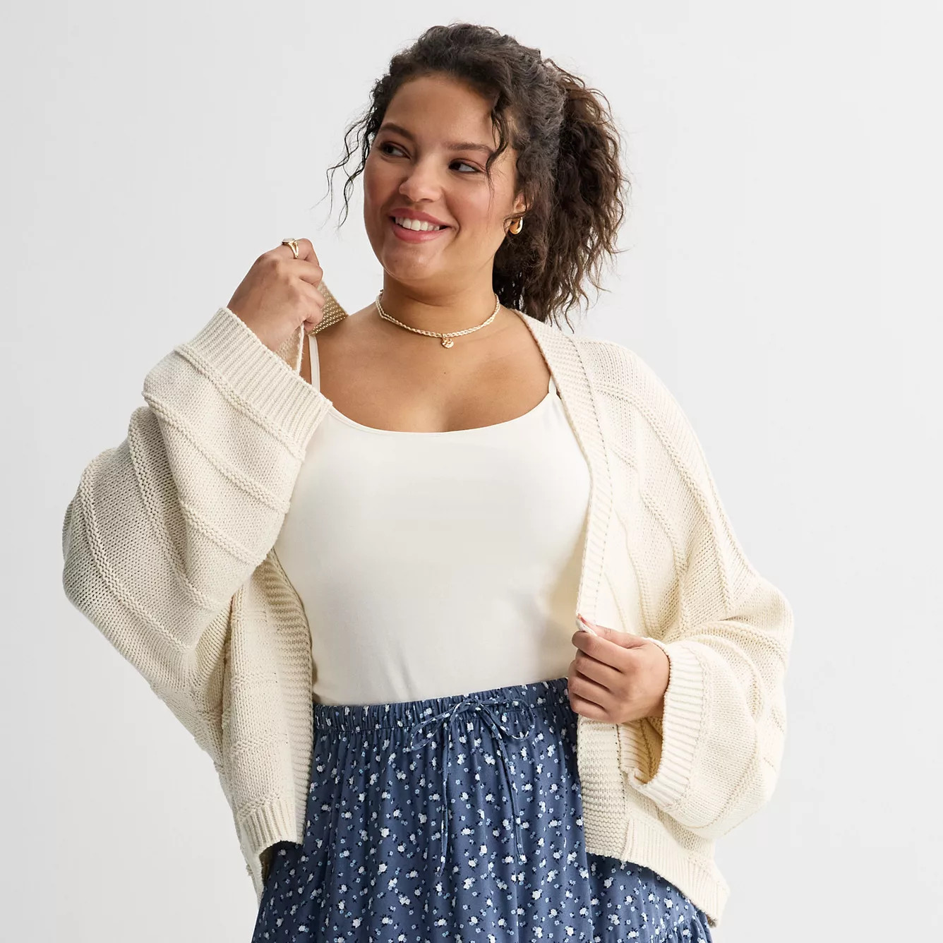 Juniors' Plus Size SO® Textured Open Front Cardigan | Kohl's