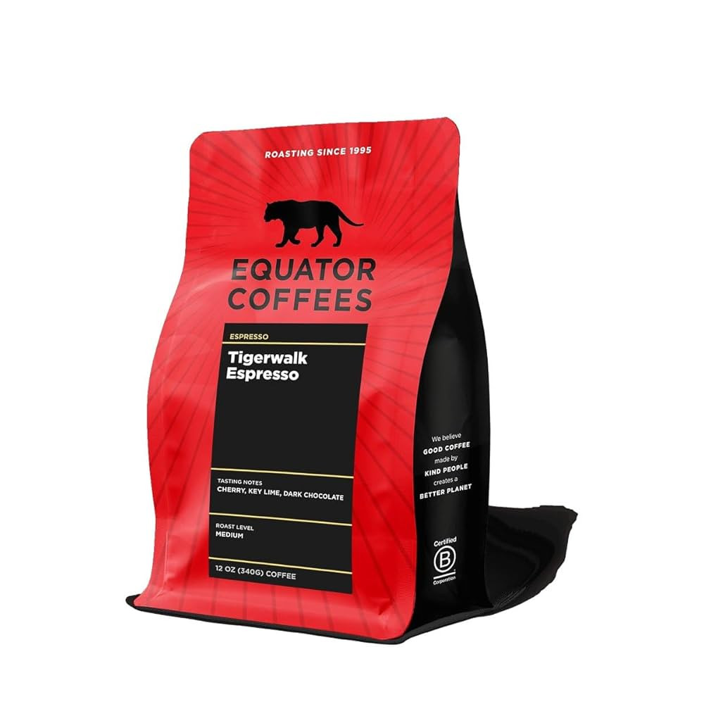Tigerwalk Espresso - Roasted by Equator Coffees - Whole Bean Coffee - 12 Ounce Bag | Amazon (US)