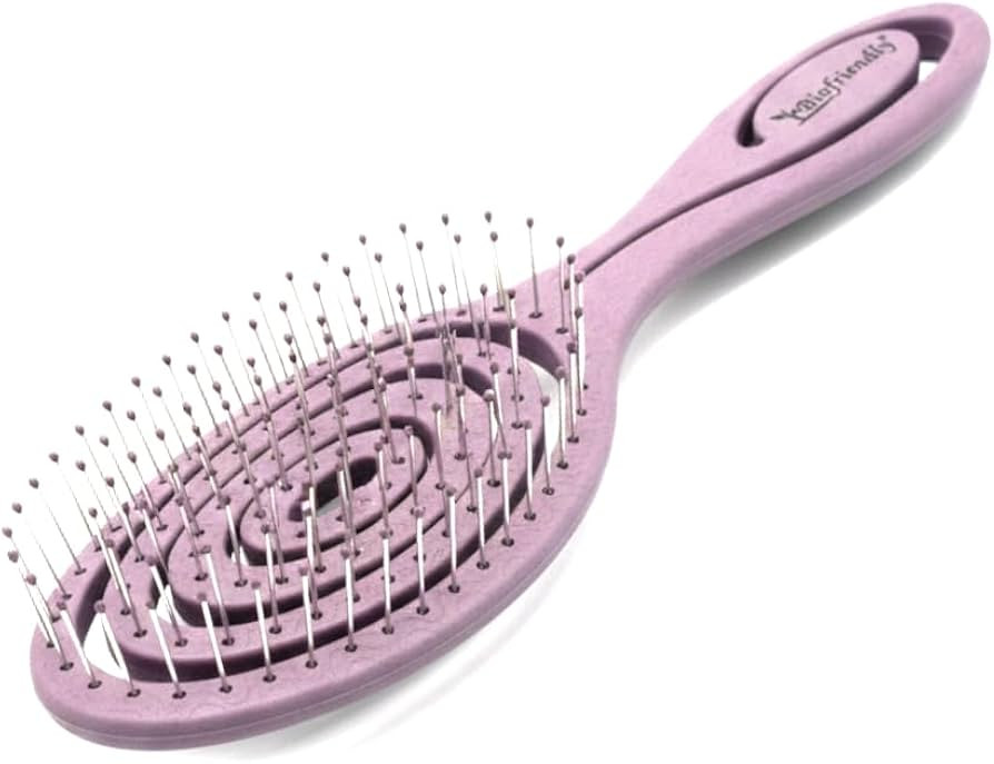 Eco Friendly Straw Hairbrush, Flexible Soft Pin Bristles, Detangling Wet/Dry Hair, Head Massaging... | Amazon (UK)