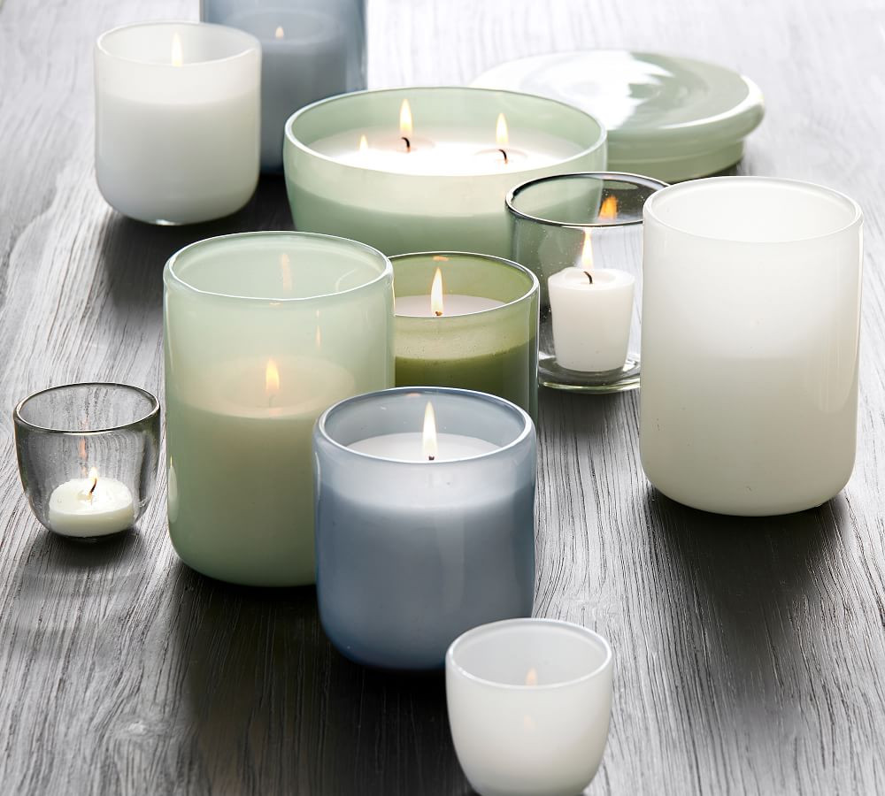 Coastal Modern Glass Votive Candleholders | Pottery Barn (US)