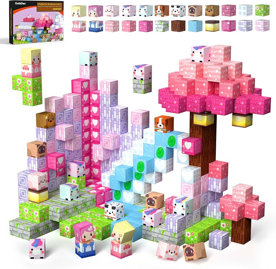 GobiDex Magnetic Blocks Kid Building Toys for 3+ Years Old Girls, STEM Sensory Gifts for Princess... | Amazon (US)