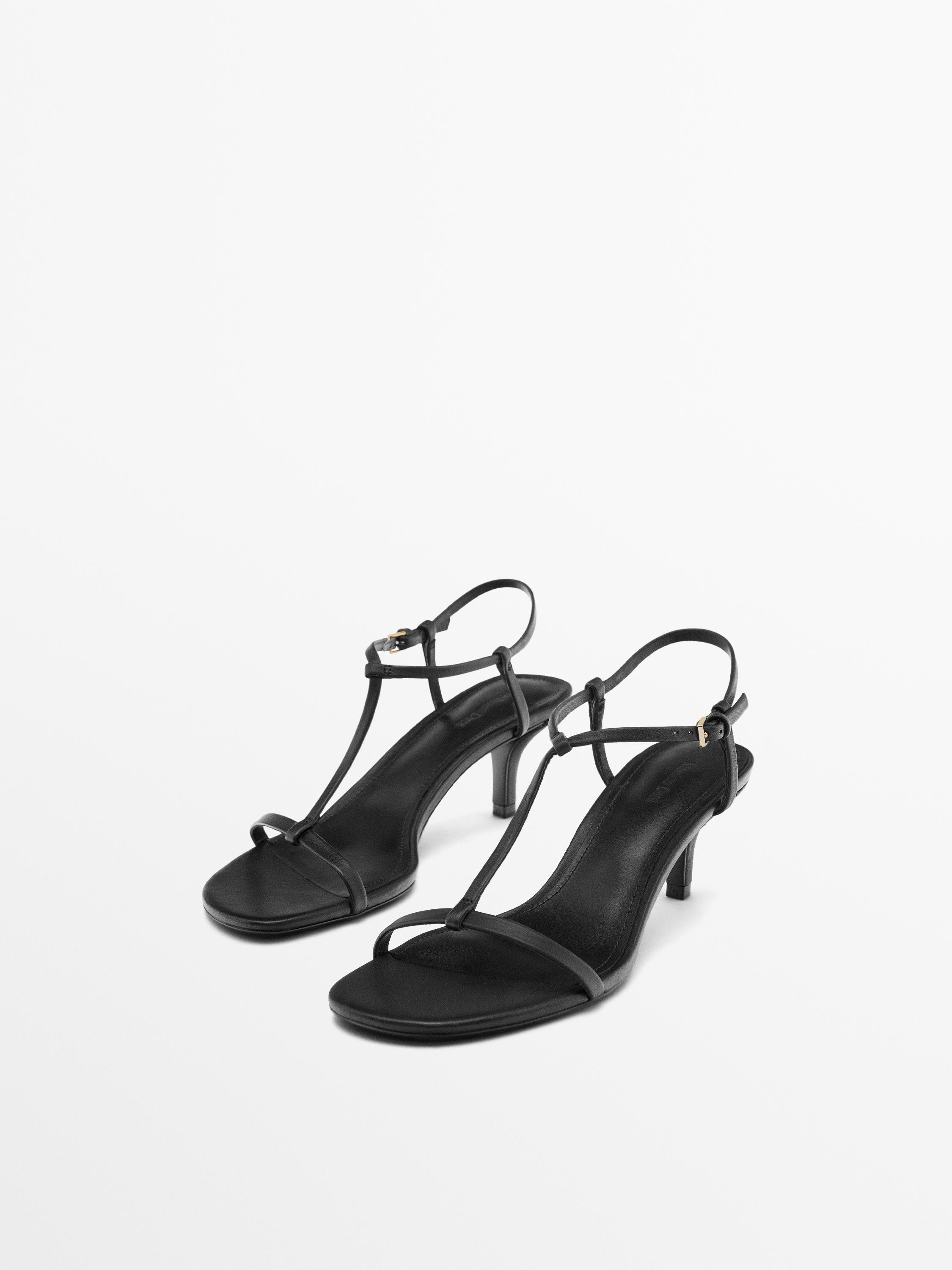 Strappy mid-heel sandals | Massimo Dutti UK