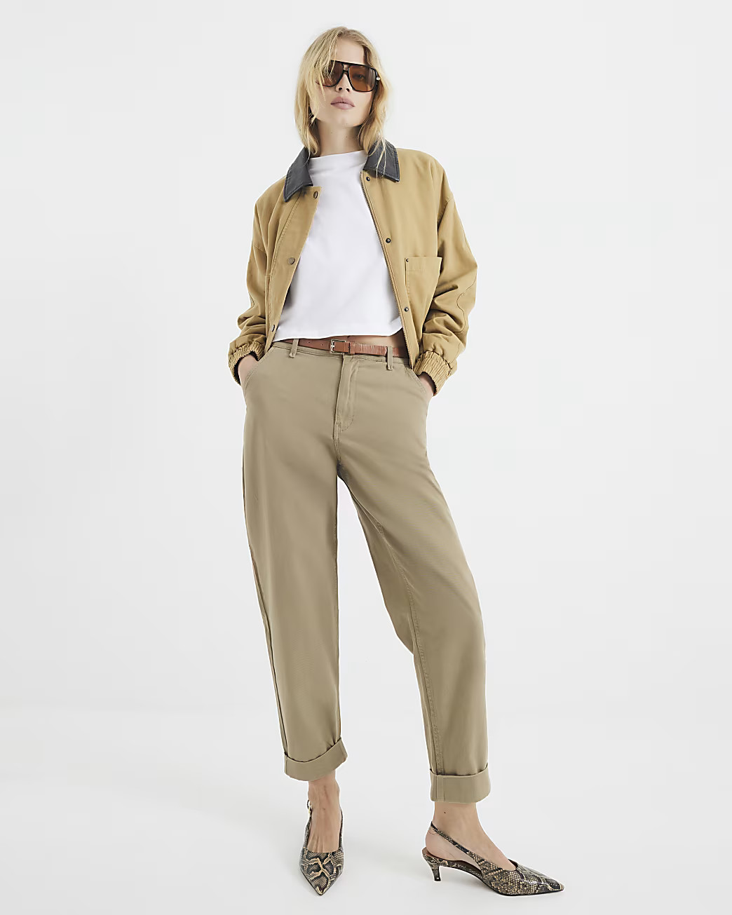 Khaki Chino Trousers | River Island UK & IE