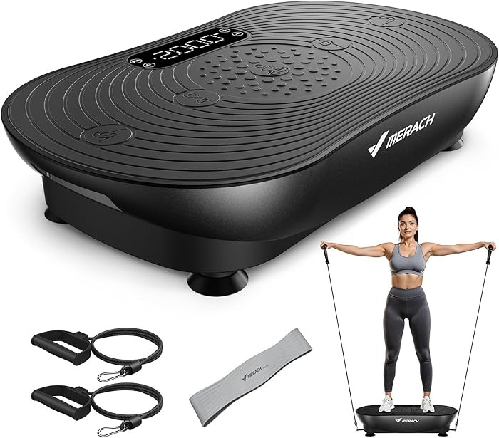 MERACH Vibration Plate Exercise Machine, Vibrating Platform for Lymphatic Drainage Weight Loss Mu... | Amazon (US)