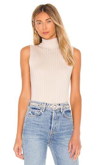 525 Mock Neck Tank in Beige. - size L (also in S, XS, M) | Revolve Clothing (Global)