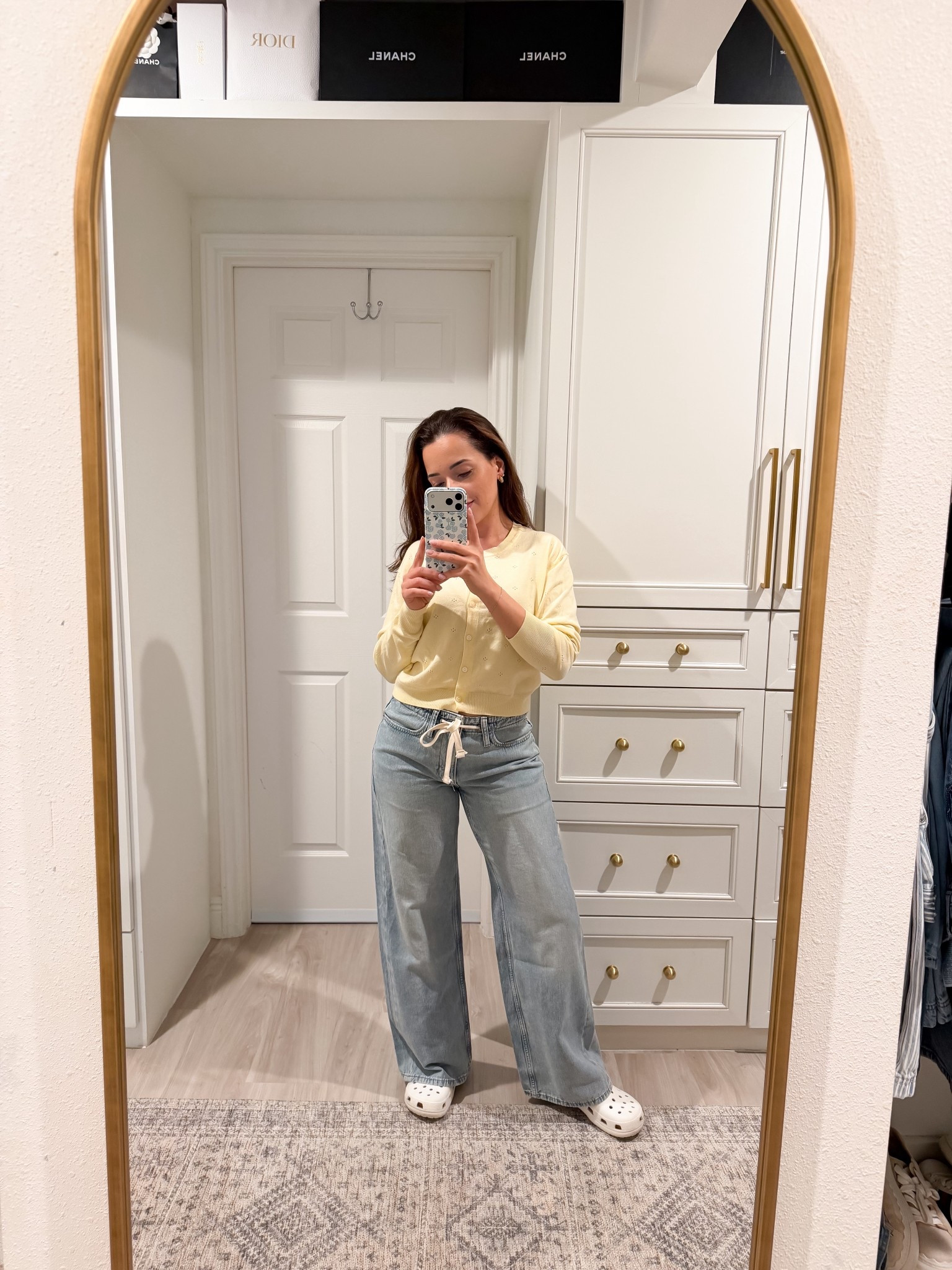 Comfy mom style | Casual | Mom style | Crocs outfit | Target style | Comfy denim | Banana republic wide leg jeans | Dawstring jeans | Citizen for humanity lookalike 

#LTKootd #LTKU #LTKmomlife