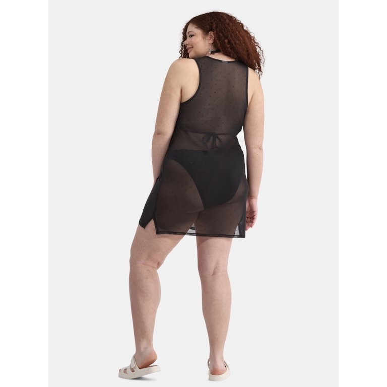 No Boundaries Women's Sheer Bling Mini Dress Coverup, Sizes XXS - XXL - Walmart.com | Walmart (US)