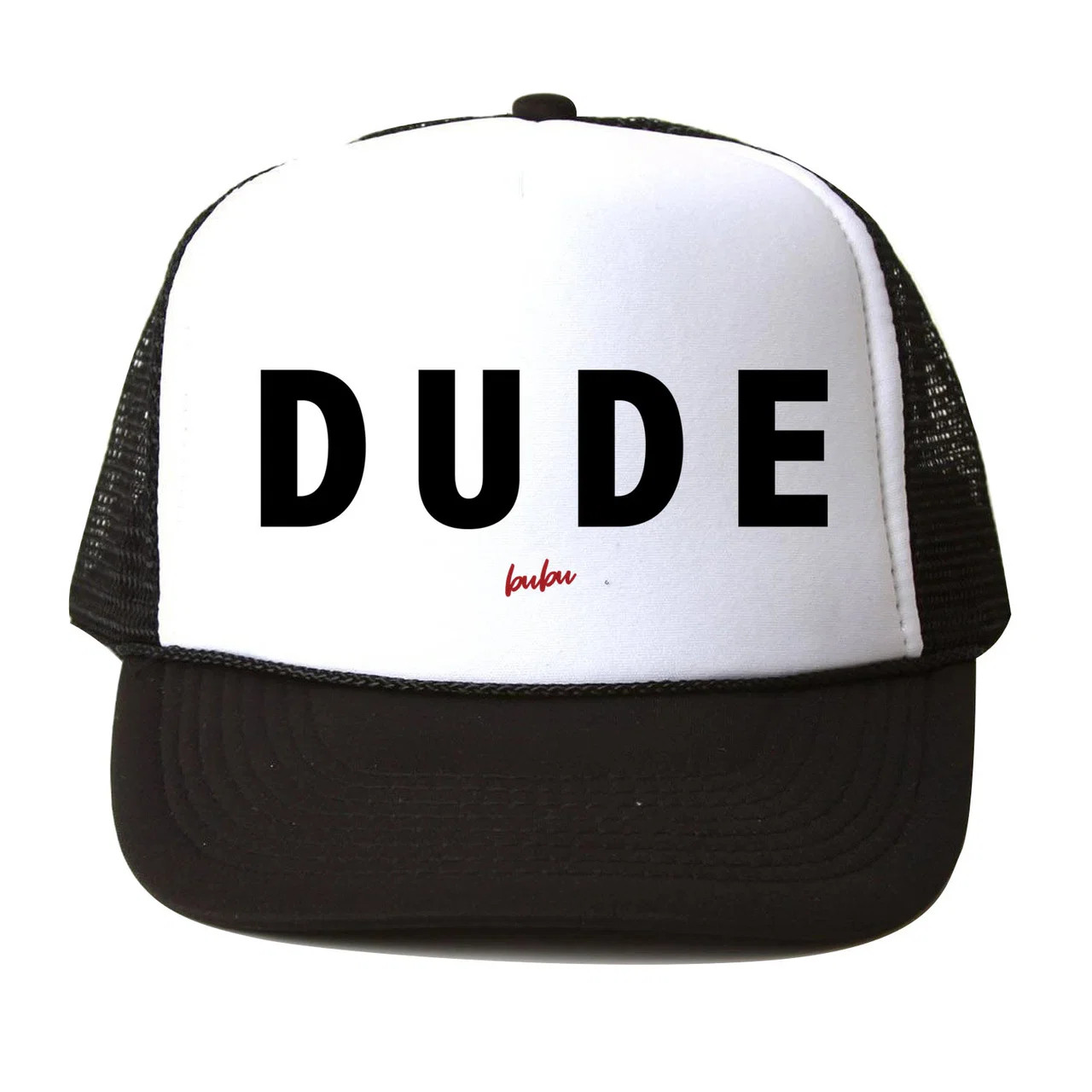 Dude Trucker Hat, Black/White | SpearmintLOVE