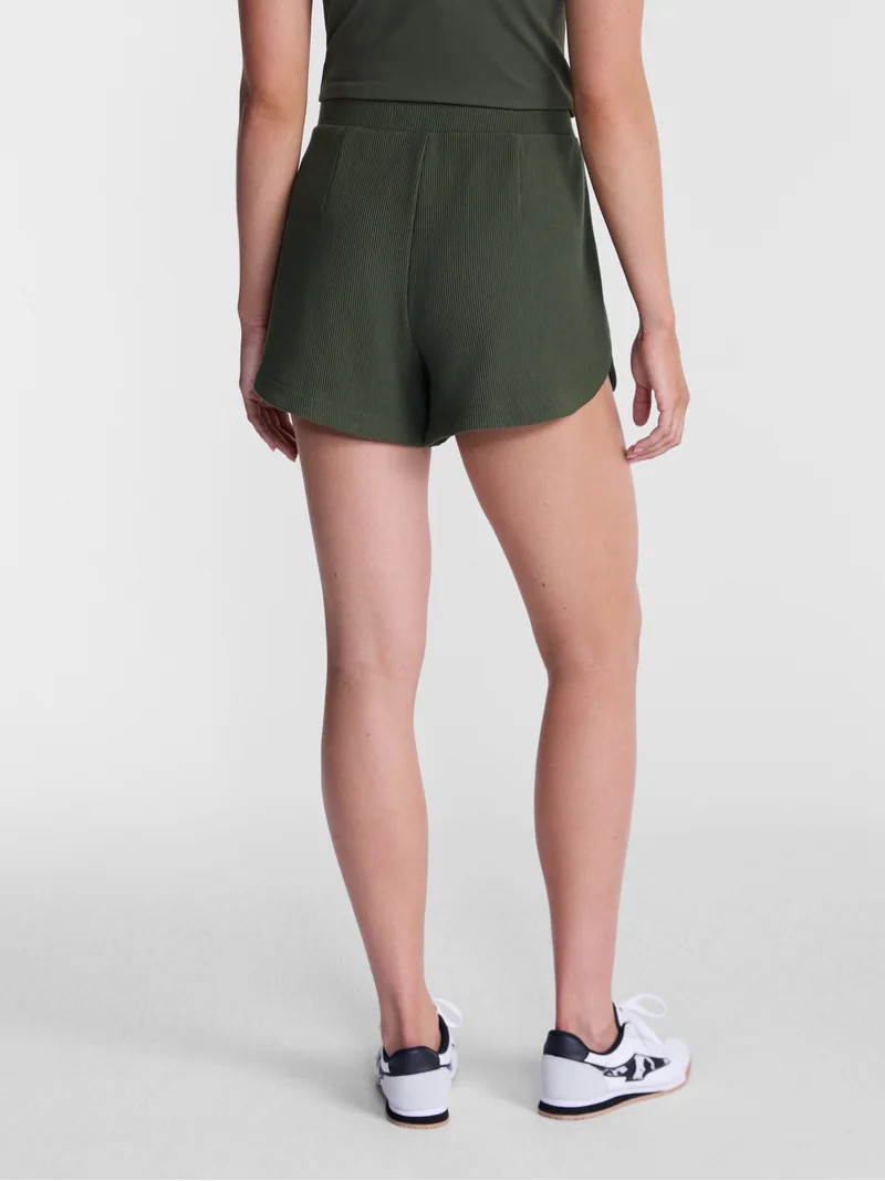 Avia Women's and Women's Plus Ribbed Ottoman Lounge Shorts, 4.25'' Inseam, Sizes XS-4X | Walmart (US)