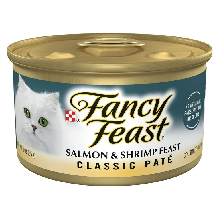 Purina Fancy Feast Classic Pate Kitten Food, Wet Cat Food, Salmon & Shrimp, 3 oz Can | Walmart (US)