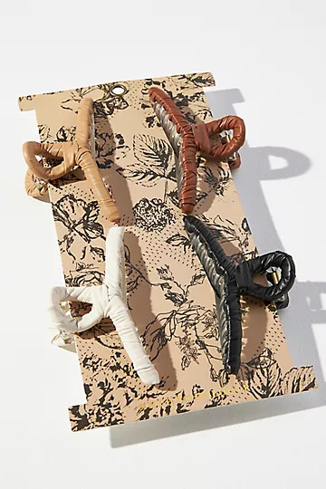 Set of Three Faux Leather Claw Clips | Anthropologie (US)