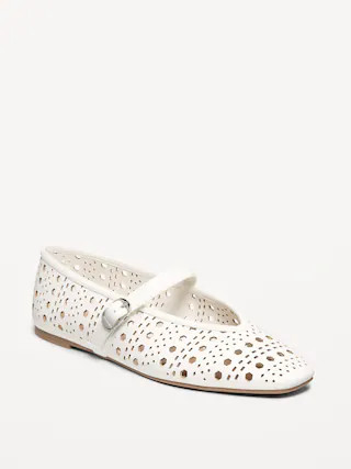 Perforated Mary Jane Ballet Flats for Women | Old Navy (US)