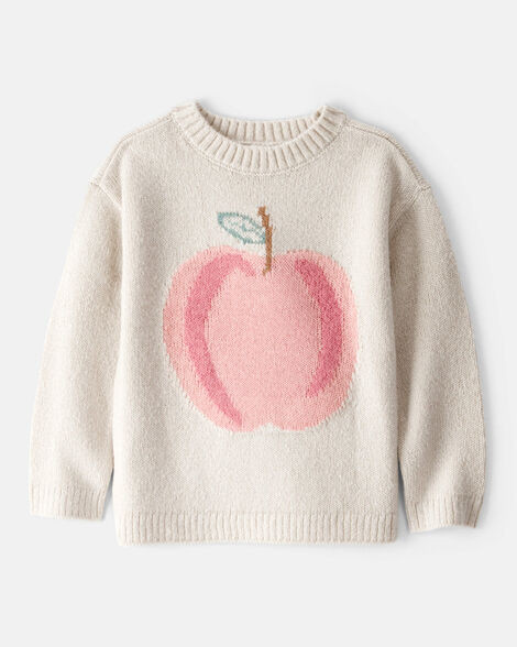 Toddler Girl Apple Long-Sleeve Sweater - Ivory | Carter's Inc